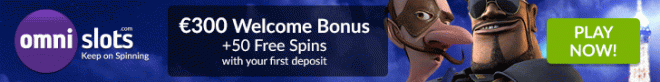 Omnislots Banner 100% bonus + 50 free spins